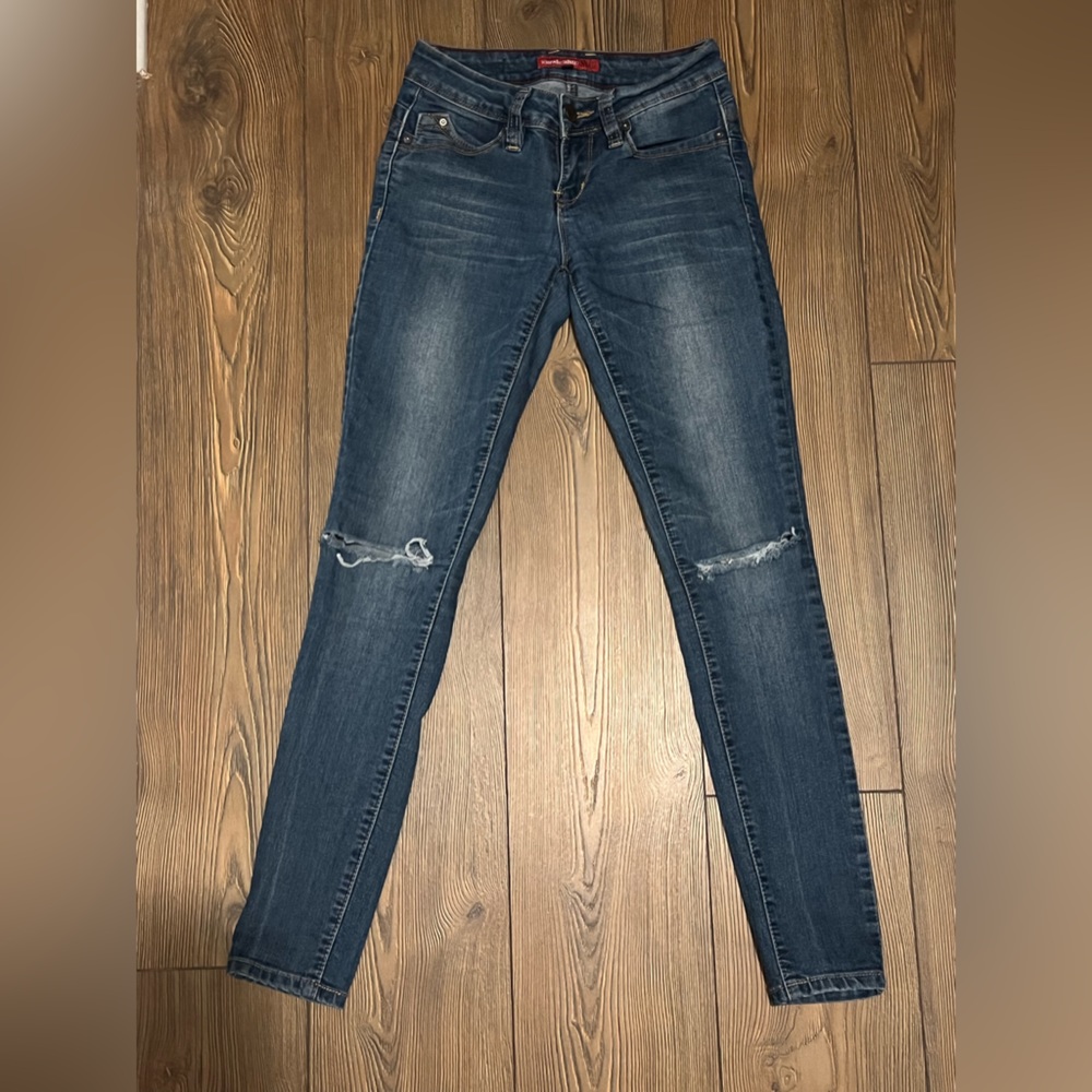 Ripped blue skinny  jeans size 3
